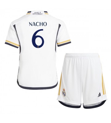 Real Madrid Nacho #6 Koszulka Podstawowych Dziecięca 2023-24 Krótki Rękaw (+ Krótkie spodenki)